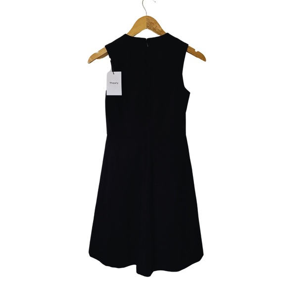 Theory Miyani Sevona Split Front Dress size 00 Black Stretch NWT - Picture 8 of 9